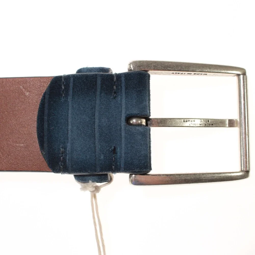Veneta Cinture NWT Classic Belt Size 100 (US 38) in Blue Suede Leather